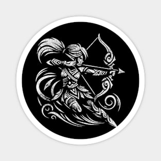 Shadow Warrior Graphic Tee | Female Mystical Archer Magnet